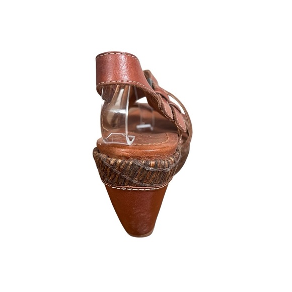 Naya Naturalizer Maize Chestnut Brown Leather Wedge Sandals Strappy Platform 6.5 - Picture 6 of 9